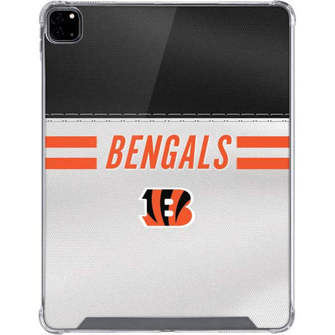 NFL Cincinnati Bengals White Striped iPad Pro 12.9in (2020) Clear Case