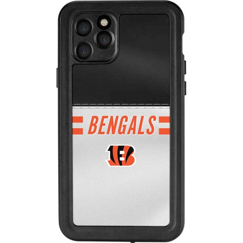 NFL Cincinnati Bengals White Striped iPhone 11 Pro Waterproof Case
