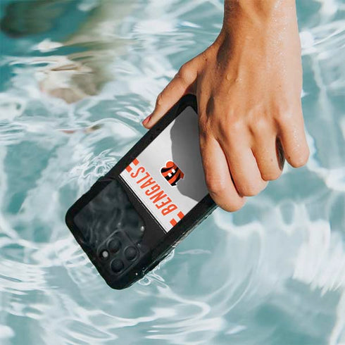 NFL Cincinnati Bengals White Striped iPhone 11 Pro Waterproof Case