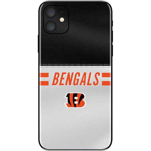 NFL Cincinnati Bengals White Striped iPhone 11 Skin