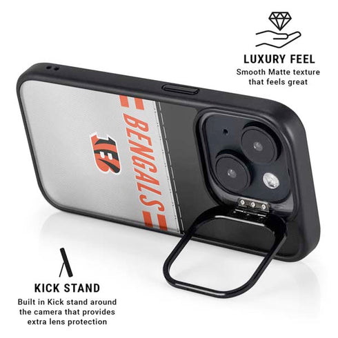 NFL Cincinnati Bengals White Striped iPhone 13 Kickstand Case
