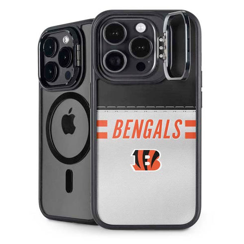 NFL Cincinnati Bengals White Striped iPhone 13 Pro Kickstand Case