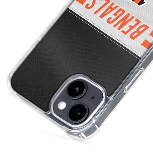 NFL Cincinnati Bengals White Striped iPhone 14 MagSafe Case