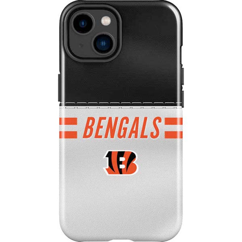 NFL Cincinnati Bengals White Striped iPhone 15 Impact Case