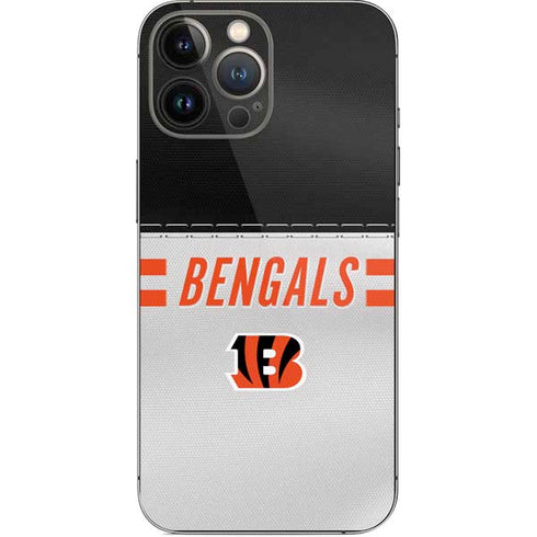 NFL Cincinnati Bengals White Striped iPhone 15 Pro Max Skin