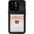 NFL Cincinnati Bengals White Striped iPhone 15 Pro Waterproof Case