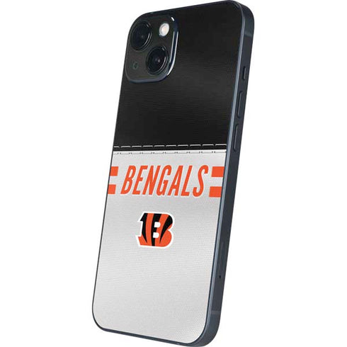 NFL Cincinnati Bengals White Striped iPhone 15 Skin