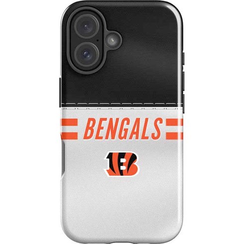 NFL Cincinnati Bengals White Striped iPhone 16 Impact Case