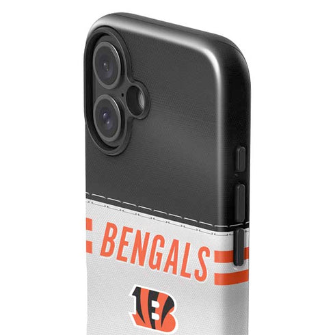 NFL Cincinnati Bengals White Striped iPhone 16 Plus Impact Case