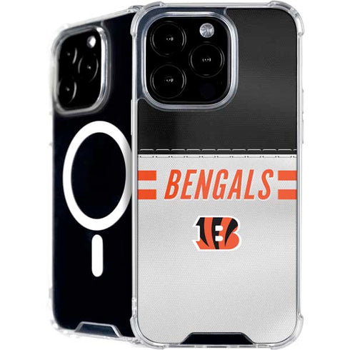NFL Cincinnati Bengals White Striped iPhone 16 Pro MagSafe Case