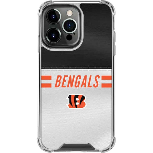 NFL Cincinnati Bengals White Striped iPhone 16 Pro Max Clear Case