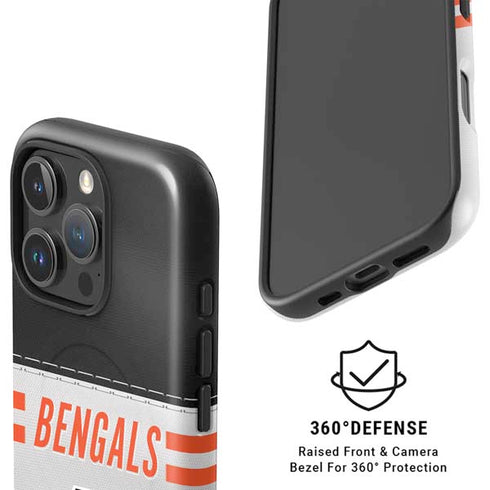NFL Cincinnati Bengals White Striped iPhone 16 Pro Max Magsafe Impact Case