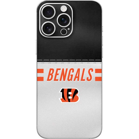 NFL Cincinnati Bengals White Striped iPhone 16 Pro Max Skin