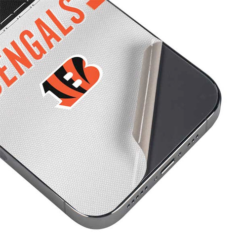NFL Cincinnati Bengals White Striped iPhone 16 Pro Max Skin