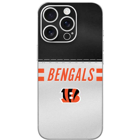 NFL Cincinnati Bengals White Striped iPhone 16 Pro Skin