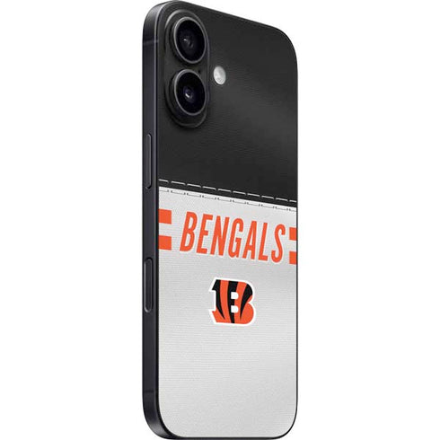 NFL Cincinnati Bengals White Striped iPhone 16 Skin