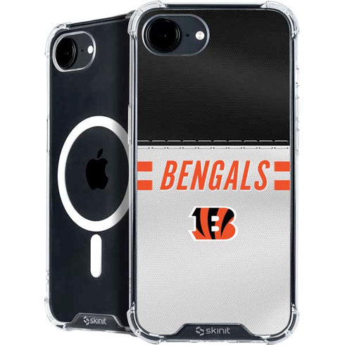NFL Cincinnati Bengals White Striped iPhone 16e MagSafe Case