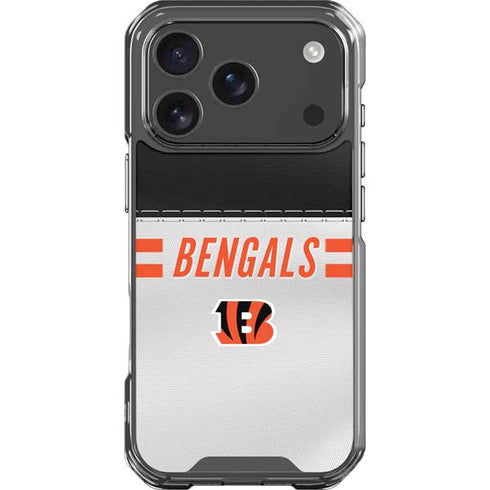 NFL Cincinnati Bengals White Striped iPhone 18 Pro Clear Case