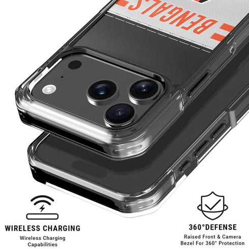 NFL Cincinnati Bengals White Striped iPhone 18 Pro Clear Case
