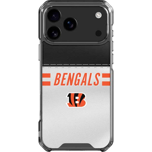 NFL Cincinnati Bengals White Striped iPhone 18 Pro Max Clear Case