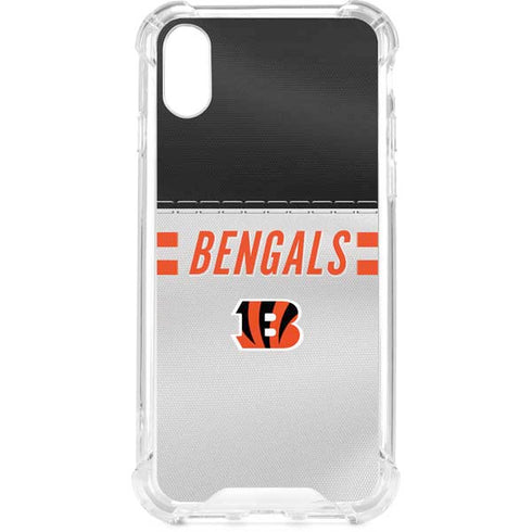 NFL Cincinnati Bengals White Striped iPhone XS Clear Case
