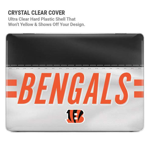 NFL Cincinnati Bengals White Striped MacBook Pro 14in (2021-24) Case plus Skin