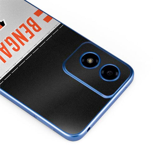 NFL Cincinnati Bengals White Striped Moto G Play 4G (2024) Skin
