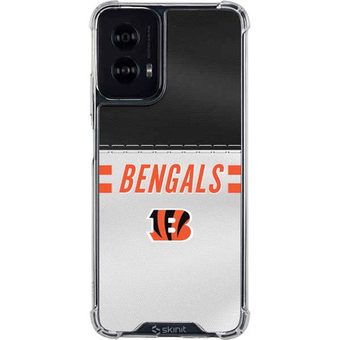 NFL Cincinnati Bengals White Striped Moto G Power 5G (2024) Clear Case