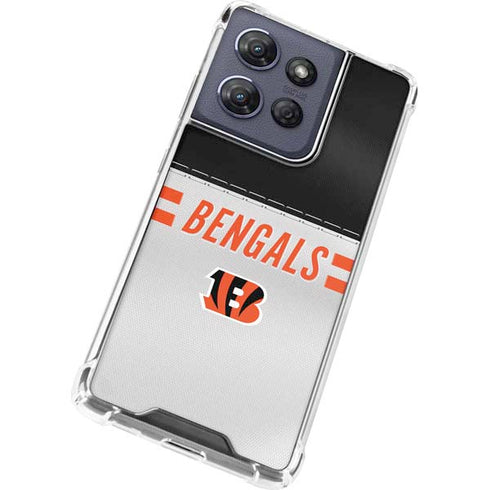 NFL Cincinnati Bengals White Striped Moto G Power 5G (2025) Clear Case