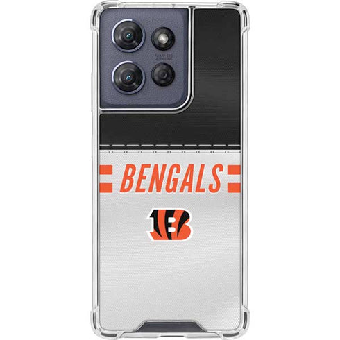 NFL Cincinnati Bengals White Striped Moto G Stylus 5G (2025) Clear Case