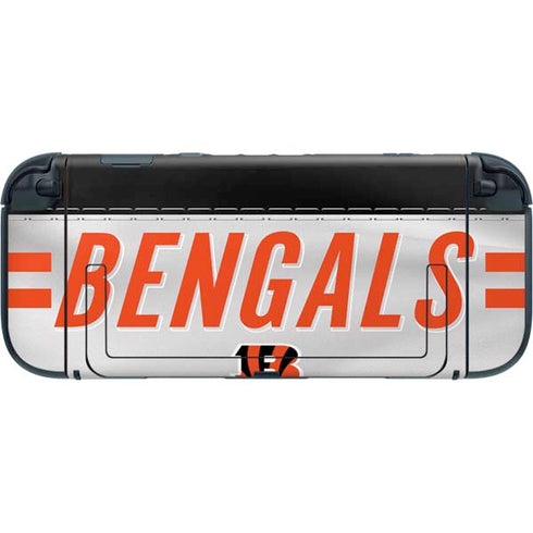 NFL Cincinnati Bengals White Striped Nintendo Switch 2 (2025) with Joy-Con Skin