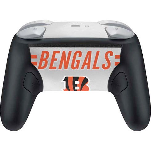 NFL Cincinnati Bengals White Striped Nintendo Switch 2 (2025) Pro Controller Skin