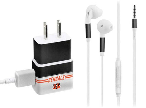 NFL Cincinnati Bengals White Striped Phone Charger Skin