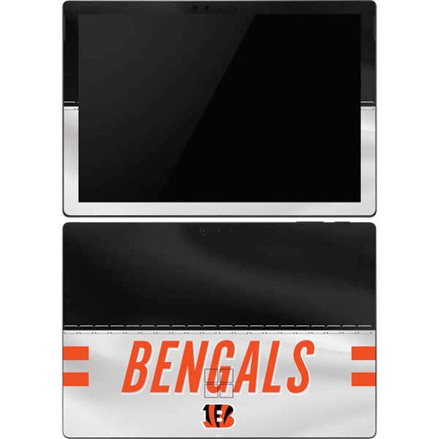NFL Cincinnati Bengals White Striped Surface Pro 6 Skin