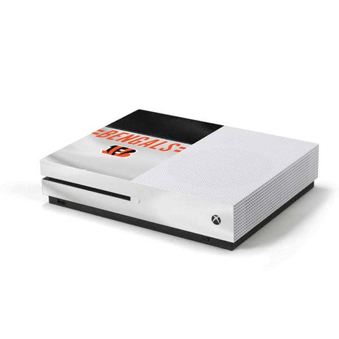 NFL Cincinnati Bengals White Striped Xbox One S Console Skin