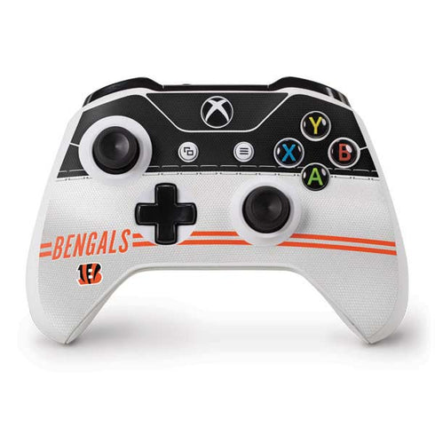 NFL Cincinnati Bengals White Striped Xbox One S Controller Skin
