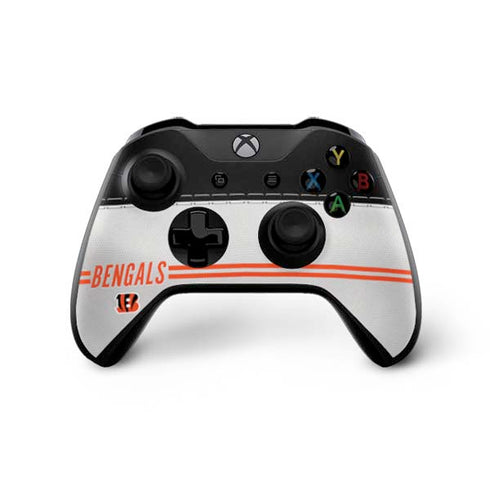 NFL Cincinnati Bengals White Striped Xbox One X Controller Skin