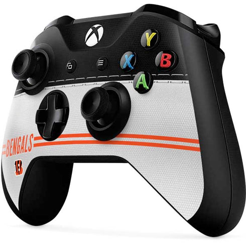 NFL Cincinnati Bengals White Striped Xbox One X Controller Skin
