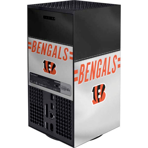 NFL Cincinnati Bengals White Striped Xbox Series X Bundle Skin