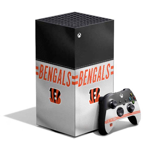 NFL Cincinnati Bengals White Striped XBox Series X Digital Edition Bundle Skin