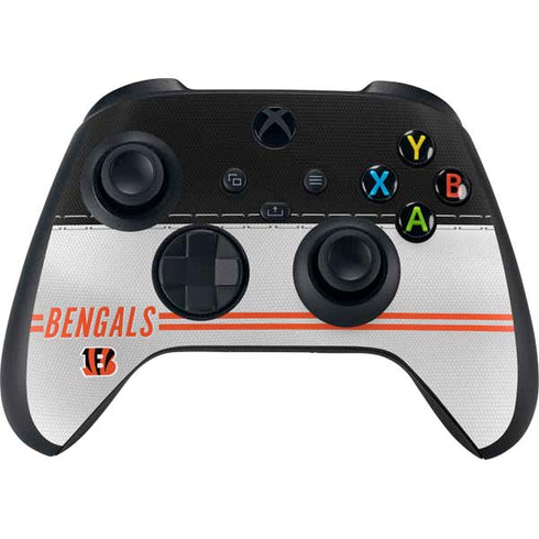 NFL Cincinnati Bengals White Striped XBox Series X Digital Edition Bundle Skin