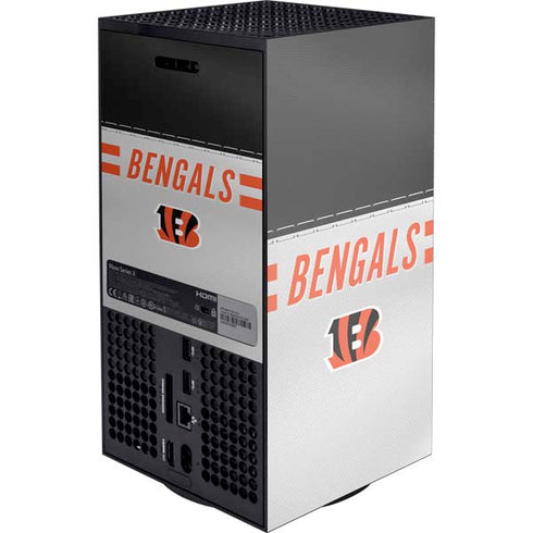 NFL Cincinnati Bengals White Striped XBox Series X Digital Edition Console Skin