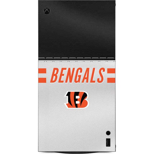 NFL Cincinnati Bengals White Striped XBox Series X Digital Edition Console Skin