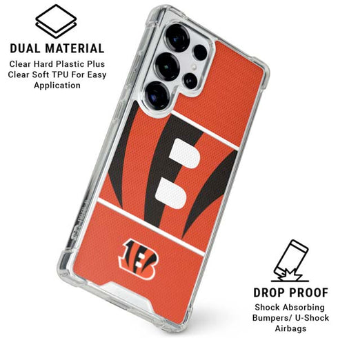 NFL Cincinnati Bengals Zone Block Galaxy S25 Ultra Clear Case