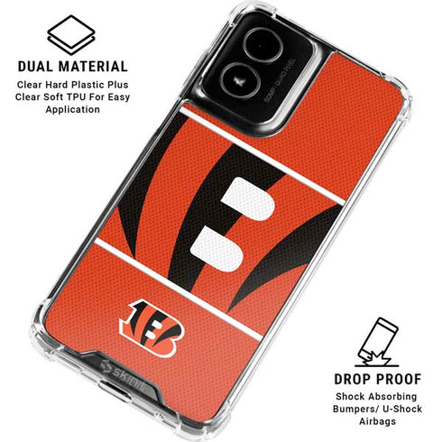 NFL Cincinnati Bengals Zone Block Moto G Power 5G (2024) Clear Case