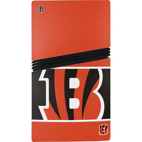 NFL Cincinnati Bengals Zone Block PS5 Pro Disk Console Skin