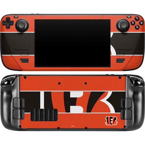 NFL Cincinnati Bengals Zone Block Steam Deck Handheld Gaming Computer OLED Skin