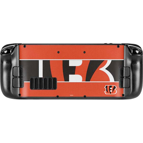 NFL Cincinnati Bengals Zone Block Steam Deck Handheld Gaming Computer OLED Skin