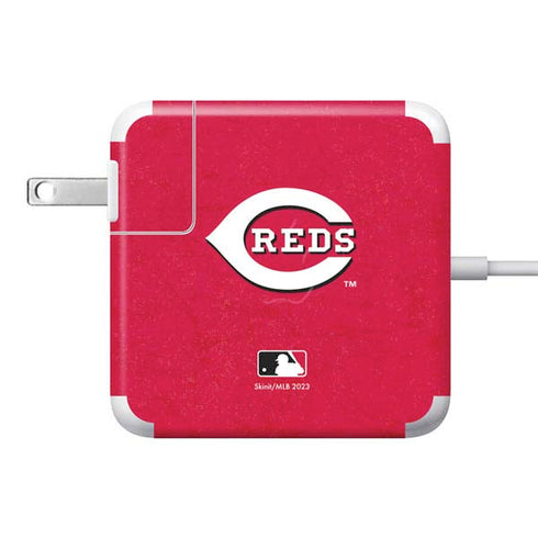 MLB Cincinnati Reds - Solid Distressed 85W Power Adapter (15 and 17 inch MacBook Pro Charger) Skin