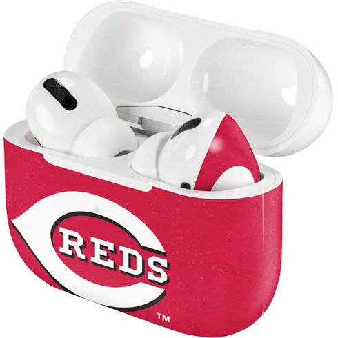 MLB Cincinnati Reds - Solid Distressed AirPods Skins